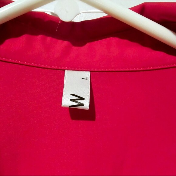 Rose red/ Pink Casual Short Sleeve collared Button down blouse Size Large - Picture 2 of 4